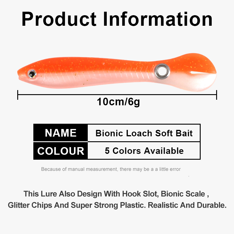 Baits Lures 6g 10cm 1pcs Loach Bass Pike Trout Soft Fishing Bait Bouncing Lure Simulation Bionic Silicone Tail Wobbler 230801
