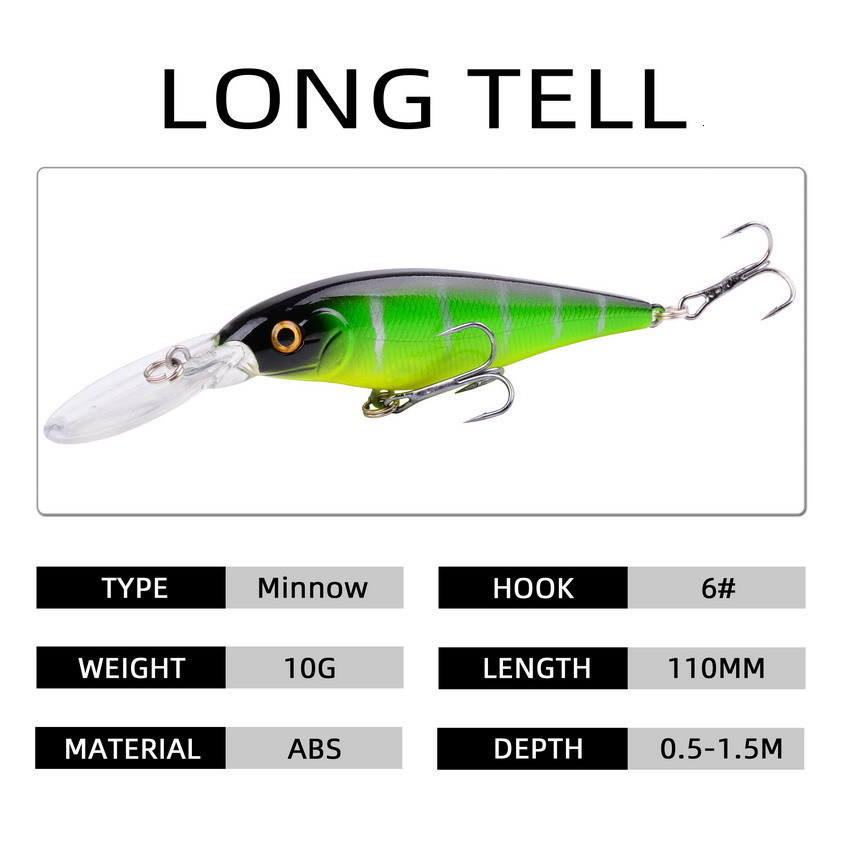 Baits Lures Aorace 1PCS Minnow Fishing Lure 11cm 10g Floating Hard Wobbler Bait Crankbait Carp Striped Bass Pesca Tackle SwimBait 230801