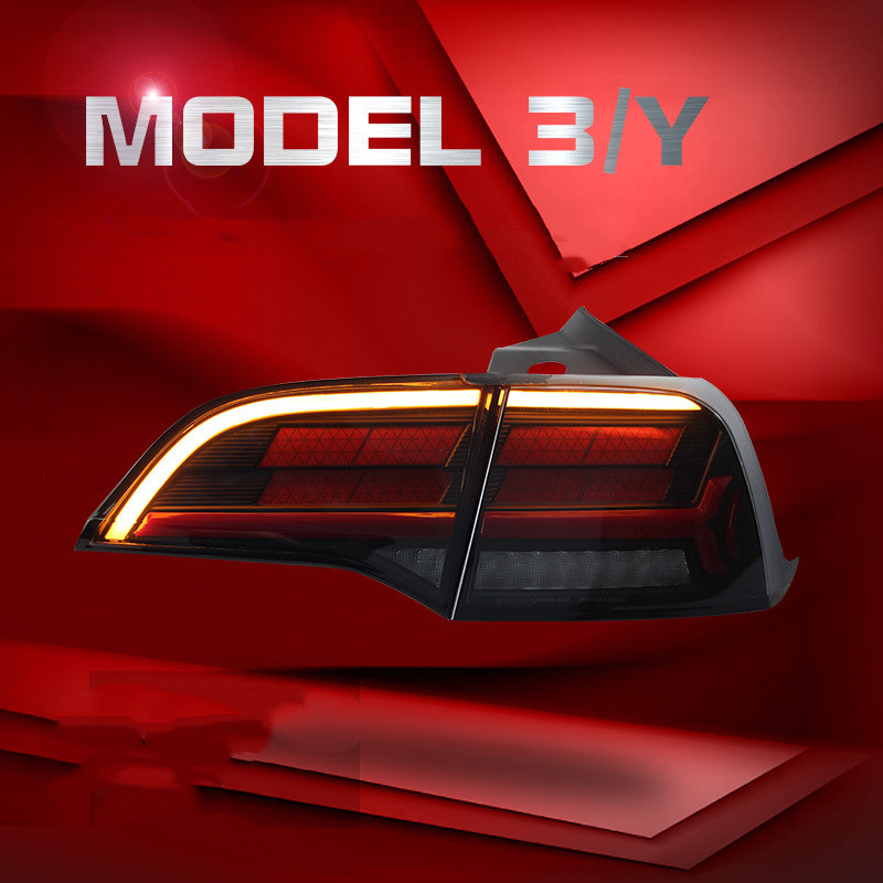 Auto Taillight For Tesla Model3 Taillight Assembly ModelY Modified OLED Pixel Running Light Flow Turn Signal Lights