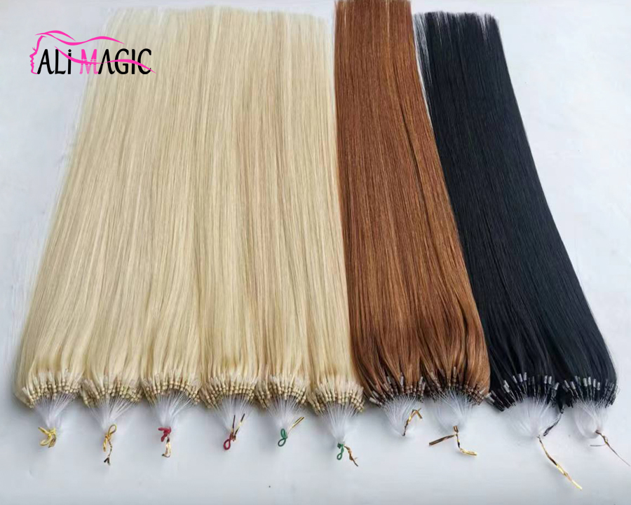 100g Remy Human Micro Bead Hair Extensions Loop Micro Ring Hair Extension Brazilian Virgin Hair Black Brown Blonde Piano 18 613 27 613 Color 14 16 18 