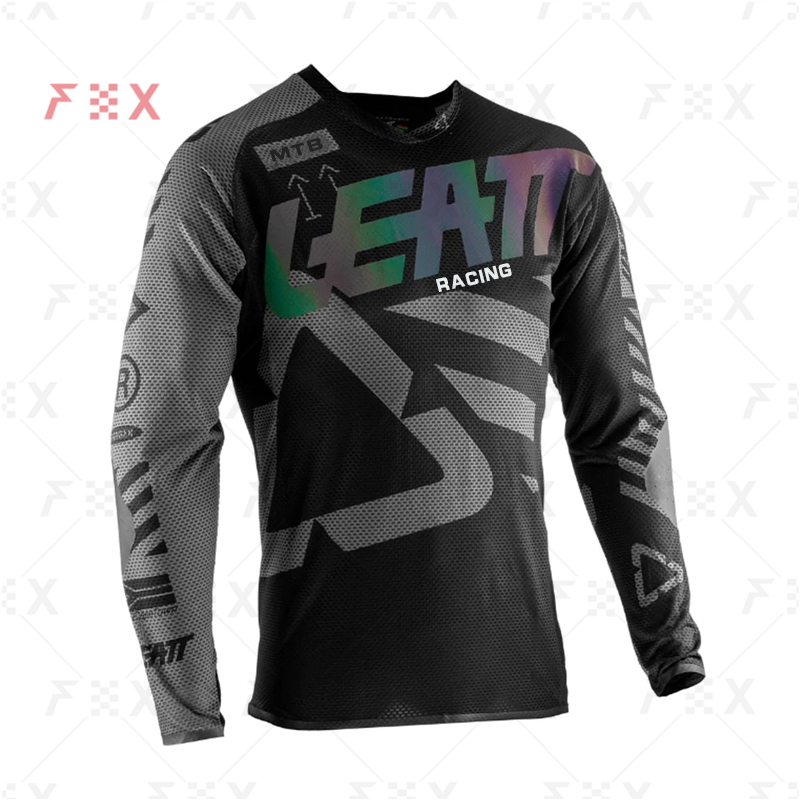 Cycling Jersey Sets Mountain Bike Team Downhill Jersey MTB Offroad DH Bicycle Locomotive Shirt Cross Country Mountain MTB LEATT RACING JERSEY 230731 - view 3