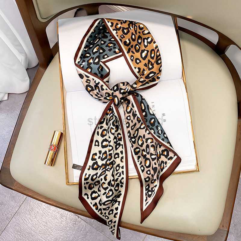 Scarves Long Silk Scarf Bag Tie Lady Neck Skinny Scarves Hairband Foulard Horse Print Brand Lady Neckerchief Ribbon Spring New Y23