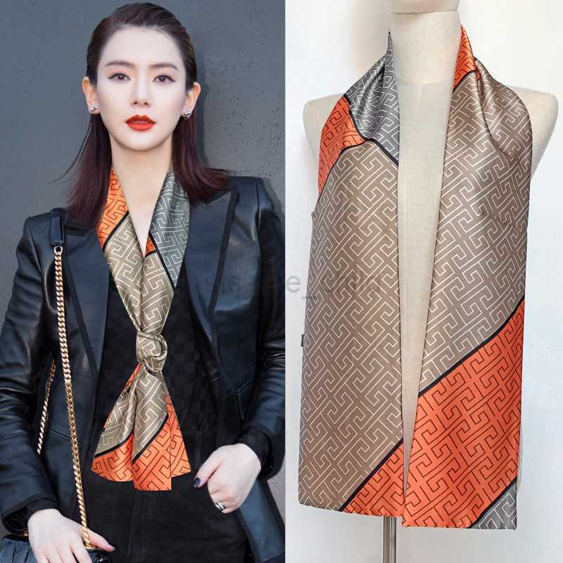 Scarves Silk scarf Skinny Scarves Letters Bright Fresh Polka Dots Neck Wraps Cute Ribbon Hairband Neckerchief T-Shirt Scarf for Women Y23