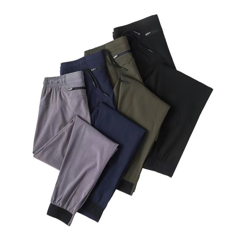 Men Versatile Jogger Workouts Pants Zippered Pocket at Back Waistband Sweatpants Comfortable Joggers Drawstring Trousers Breathable Quick-Dry Yoga Act