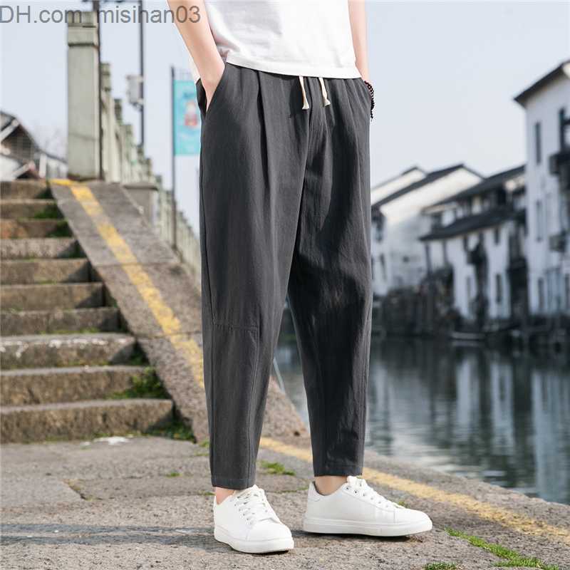 Men's Pants M-5XL! 2023 New Men's Casual Trousers Fully Matched Loose Linen Trousers Fashion Trousers Freight Trousers Men's Pants Z230