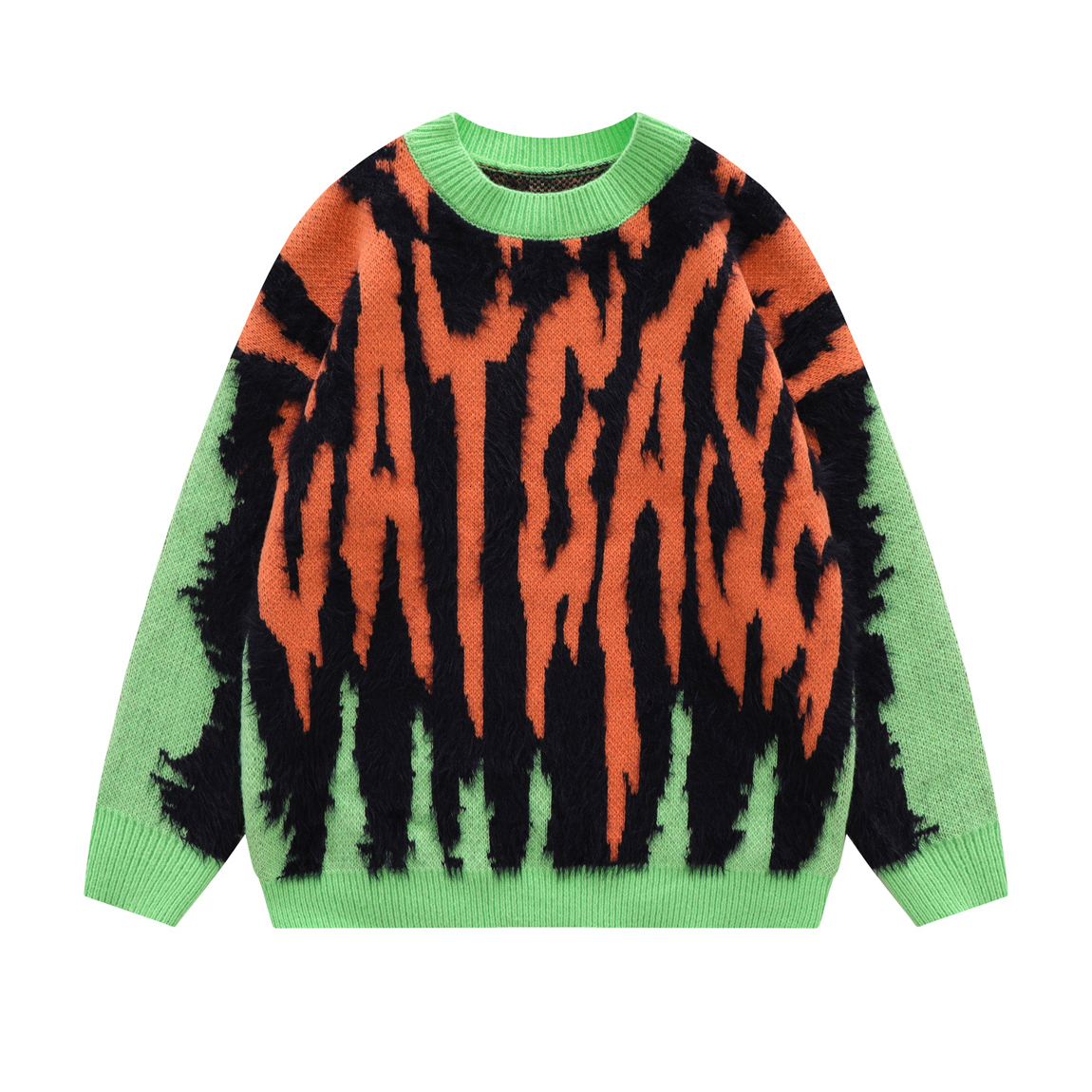 Men's Sweaters Antarctic Velvet Ferret Threedimensional Jacquard Knitwears Stripe Tassels Sweater Unisex Oversized Round Neck Pullover Knit 23073 - view 5