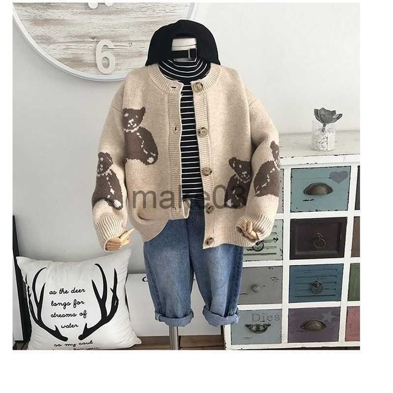 Cardigan Kids Boys Girls Cardigan Sweaters Cartoon Autumn Winter Baby Girl Solid Cotton Sweater Jacket Boy Children Knitted Sweaters Girl J230801