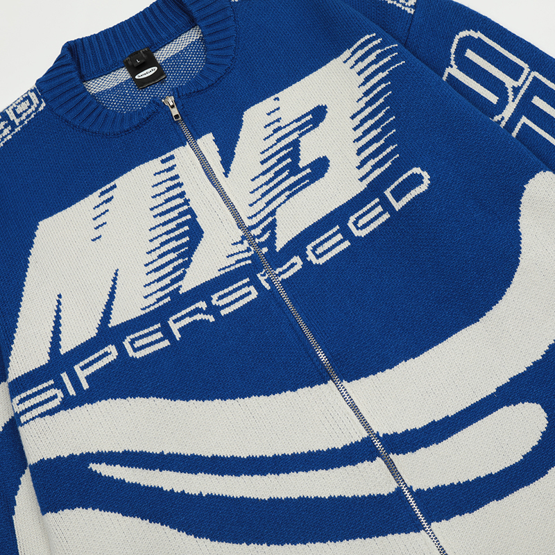 Men's Sweaters Aelfric Eden SPEED" Racing Cardigan Girl Y2K Retro Hip Hop Knitted Sweater Vintage Pullover Casual Wool Sweater Hipster Top 2