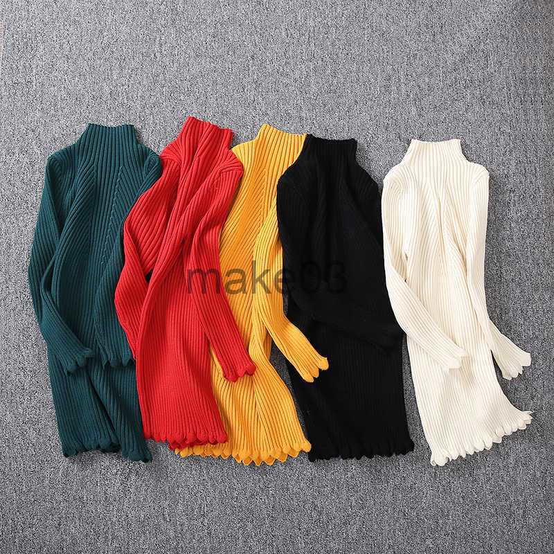 Cardigan Kids Girls Knitted Sweater Spring Autumn Winter Baby turtleneck long Sweater for Teen Girl wear warm Clothing 2 4 8 10 12 13Year J230801