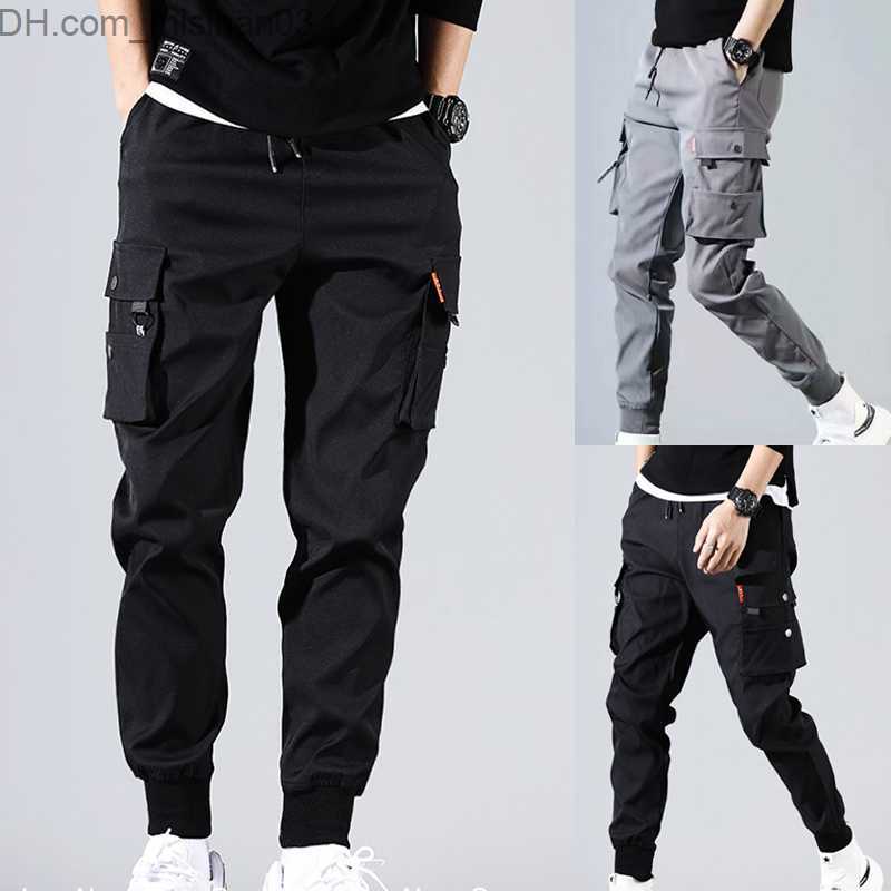 Men's Pants Harajuku thin ankle length cargo Trousers Sportswear boys jogger summer men's harem pants tie foot cover fahion men's cloth
