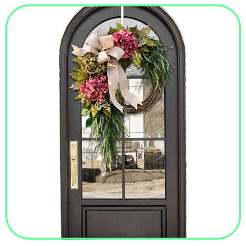 Farmhouse Pink Hydrangea Wreath Rustic Home Decor Artificial Garland for Front Door Wall Decor BS Q0812