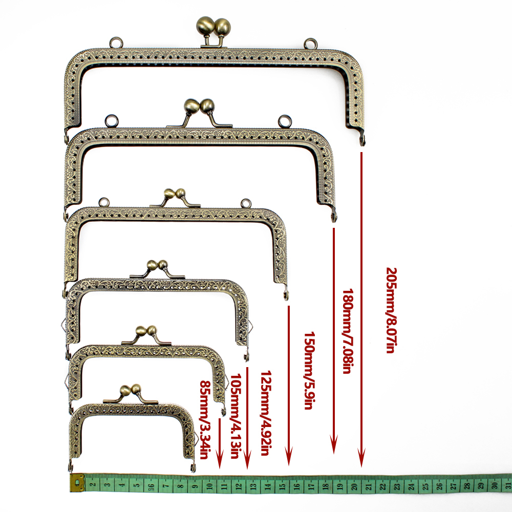 Bag Parts Accessories 5Pcs 851051251518205CM Rectangle Embossing Alloy Metal Kiss Purse Frame Durable Bronze Sewing Clasp For 230731