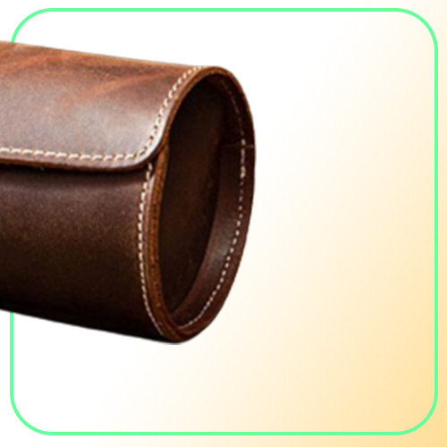 Watch Boxes Cases 3pcs Portable Roll Travel Case Chic Vine Leather Display Box