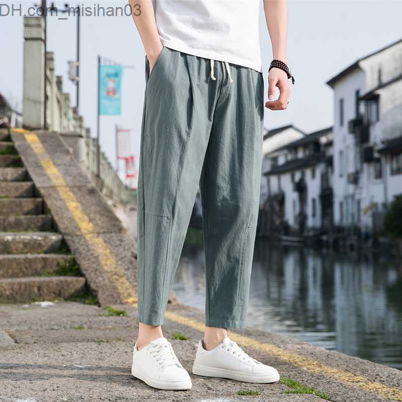 Men's Pants M-5XL! 2023 New Men's Casual Trousers Fully Matched Loose Linen Trousers Fashion Trousers Freight Trousers Men's Pants Z230