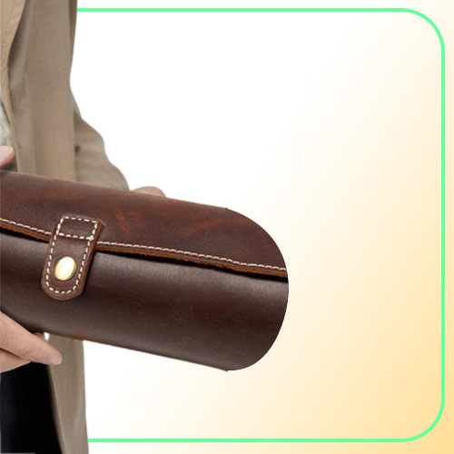 Watch Boxes Cases 3pcs Portable Roll Travel Case Chic Vine Leather Display Box