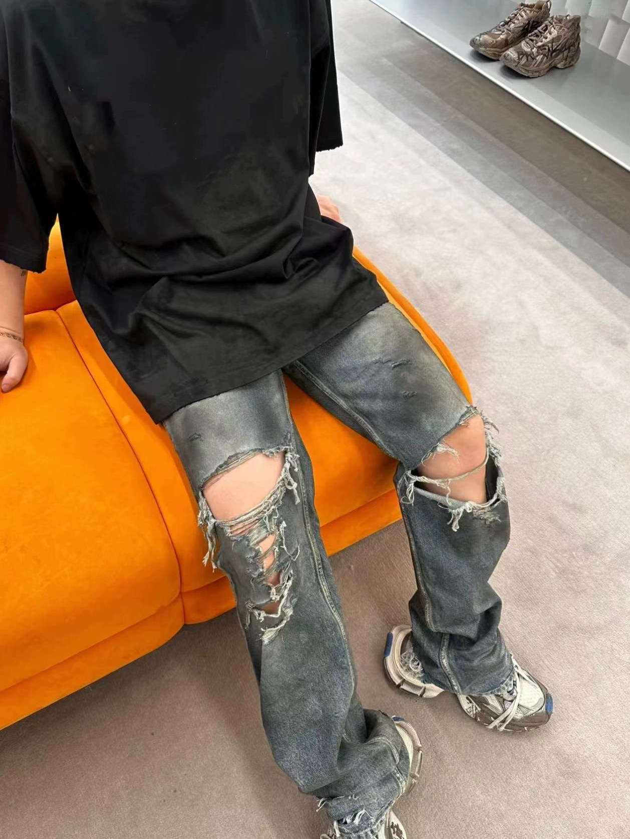 Original bale Washed Blue Jeans Baggy Men Loose Wide Leg Jeans For Men Denim Pants Fashion Loose Men Hiphop Streetwear Causal Jeans