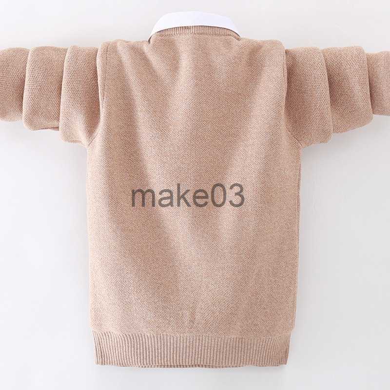 Cardigan winter children's clothing Boy's clothes pullover Sweater Kids clothes Cotton products Keep warm Boy sweater Thicker J230801