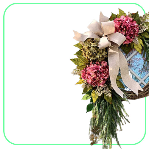 Farmhouse Pink Hydrangea Wreath Rustic Home Decor Artificial Garland for Front Door Wall Decor BS Q08121972348