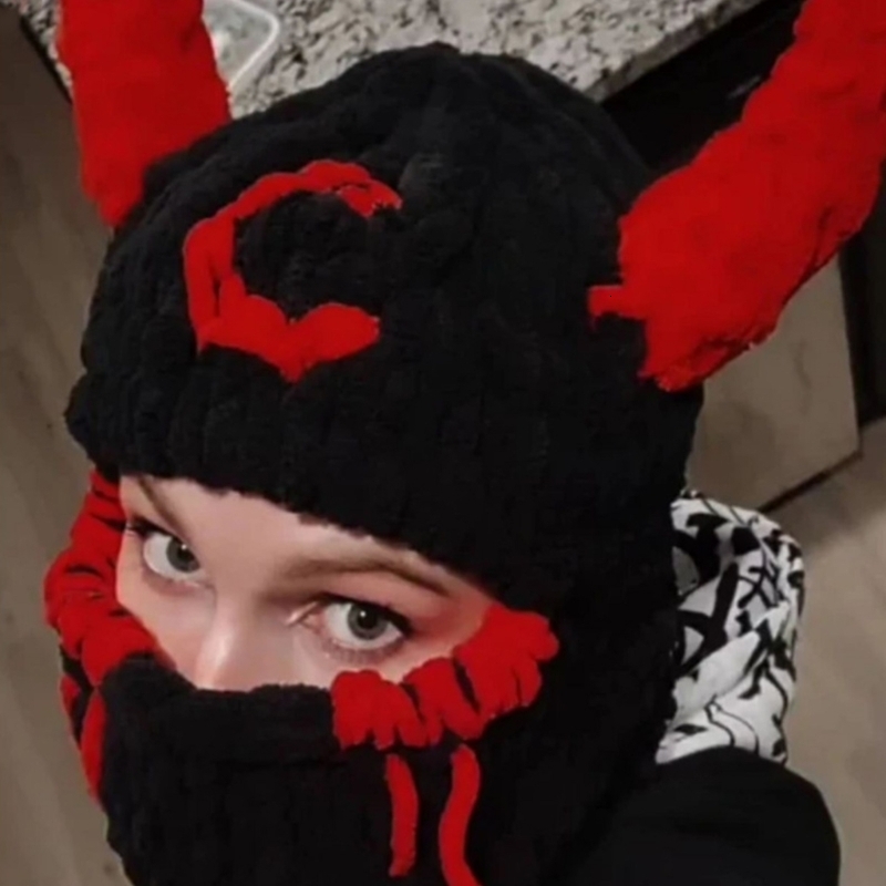 Wide Brim Hats Bucket Female Warm Balaclava Hat Winter Knitted Ear Flaps Neck Scarf Women Party Headwear Lady Fashion Holiday Headgear 230801