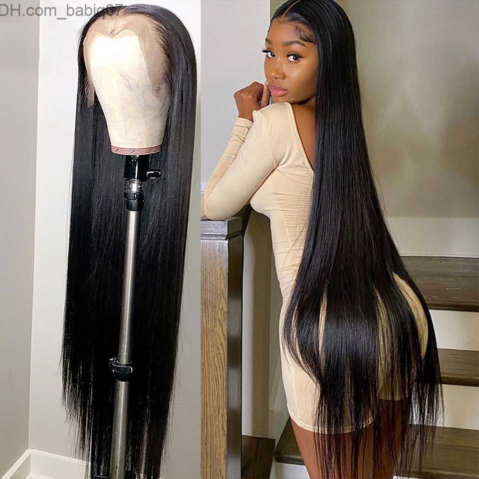 Synthetic Wigs 150 Density Ginger Lace Front Women039s Wig Straight 100 Human Hair High Definition Brazilian Remi Orange Lace Closed Wig Seam2012696 Z