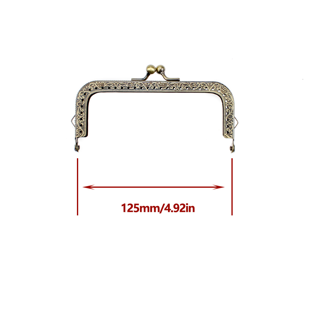 Bag Parts Accessories 5Pcs 851051251518205CM Rectangle Embossing Alloy Metal Kiss Purse Frame Durable Bronze Sewing Clasp For 230731