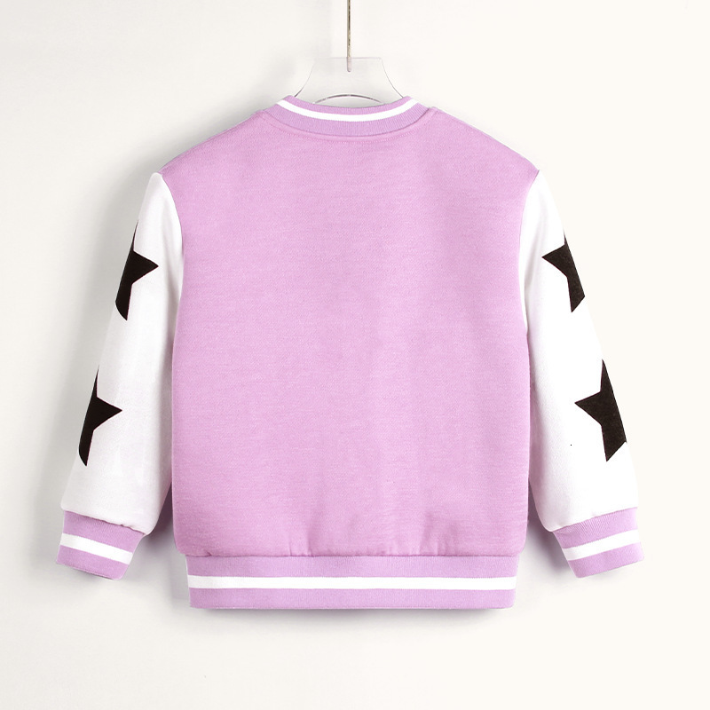 Jackets Children Girl Clothing Bomber Jacket Spring Autumn Long Sleeve V-Neck Baseball Coat Letter Printed Outerwear Baby Kids Costume 230731