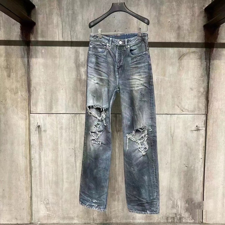 Original bale Washed Blue Jeans Baggy Men Loose Wide Leg Jeans For Men Denim Pants Fashion Loose Men Hiphop Streetwear Causal Jeans