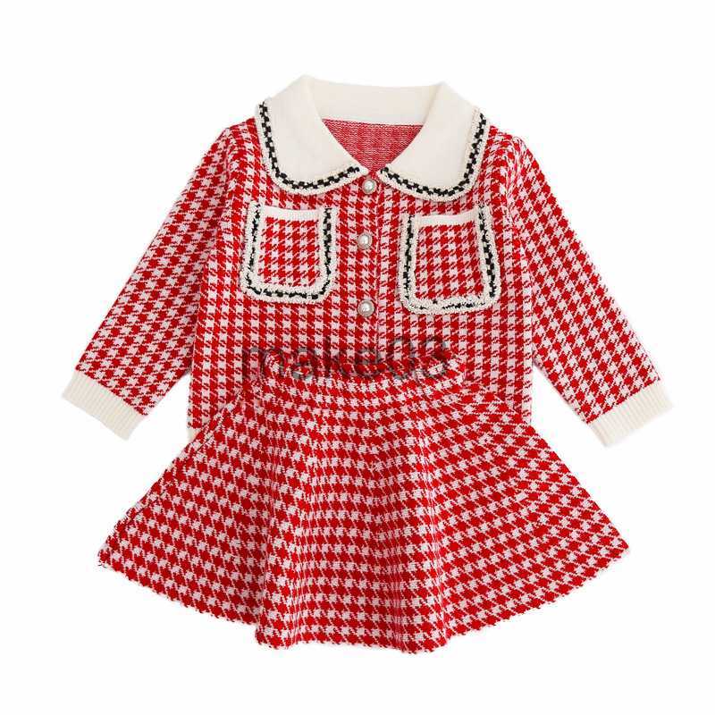 Cardigan Kids Girls Long Sleeve Kids Sweaters Fashion Kids Wear Knitted Cardigan and Skirt Clothing Suit for Children Baby Girl J230801