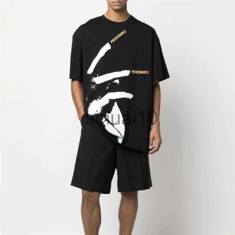 Men's T-Shirts Raf Simons 2023 Latest Spring And Summer Finger Print Slogan High Quality Cotton 100% Short Sleeve T-Shirt J230731