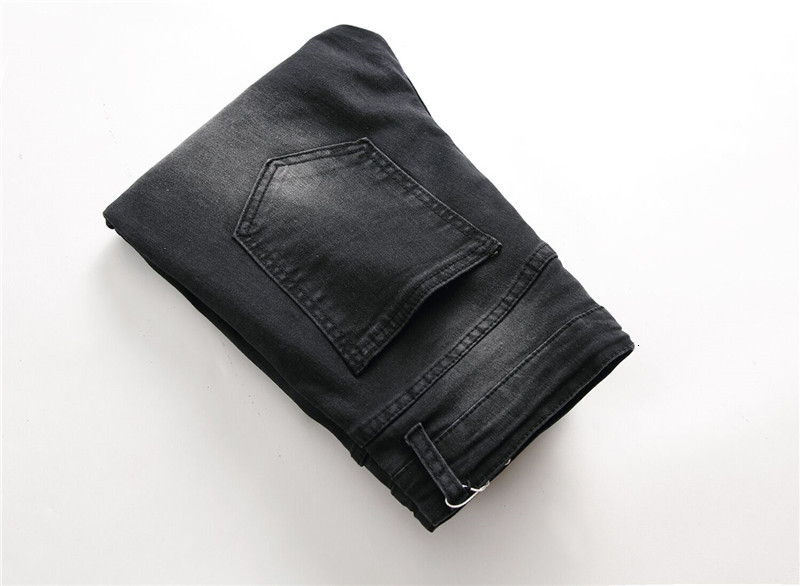 Men's Jeans Mens Ripped Skinny Biker Destroyed Frayed Slim Fit Denim Pants Trousers 230731