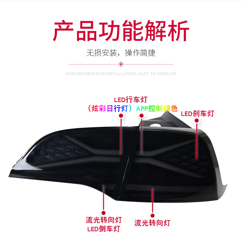 Upgrade RGB Style Rear Lights For Tesla Model3/Model Y Tail Brake Lights Turn Signal X - Men Mirage Taillight