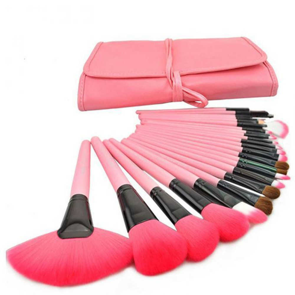 New Professional 24 PCS Makeup Brush Set Makeup Toiletry Kit Wool Brand Make Up Brush Set Case 24 Pcs Makeup Brushes Set Charming Set De Brochas De Ma