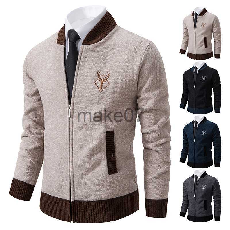 Men's Sweaters Autumn Youth Cardigan Knitwear Korean Edition Trend Outwear Autumn Jacket Personalized Zipper Baseball Neck Sweater Coat J230802