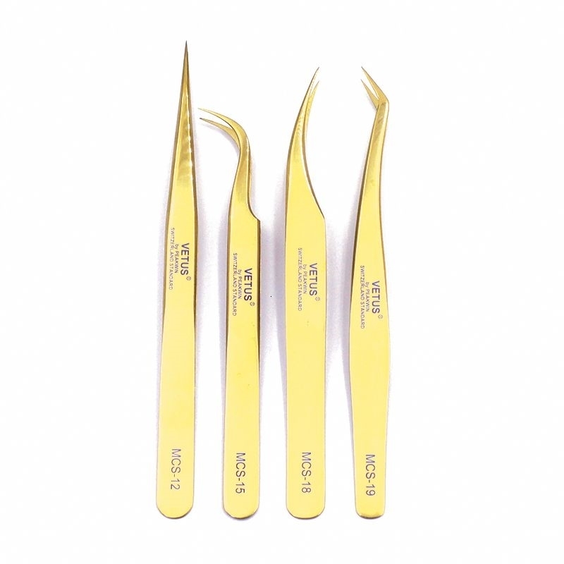 Makeup Tools 4pcs set Vetus MCS Series Bright Blue Premium Beauty Tweezers for Eyelashes Ultra Fine Tip Pinzas 230801