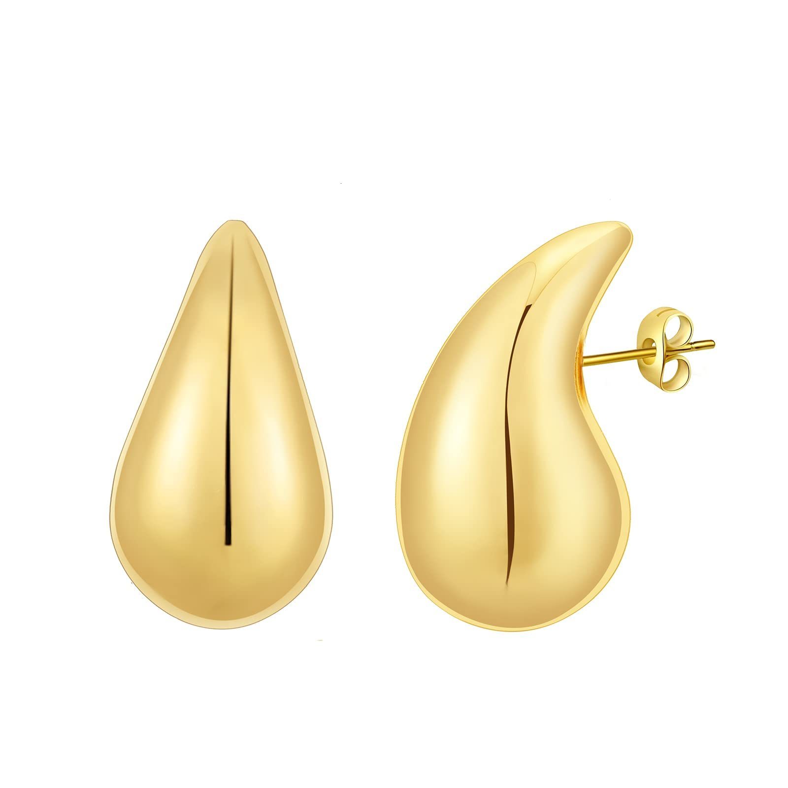 Stud y Gold Hoop Earrings for Women Lightweight Waterdrop Hollow Open Hoops 18K Plated Fashion Jewelry Girl 230822