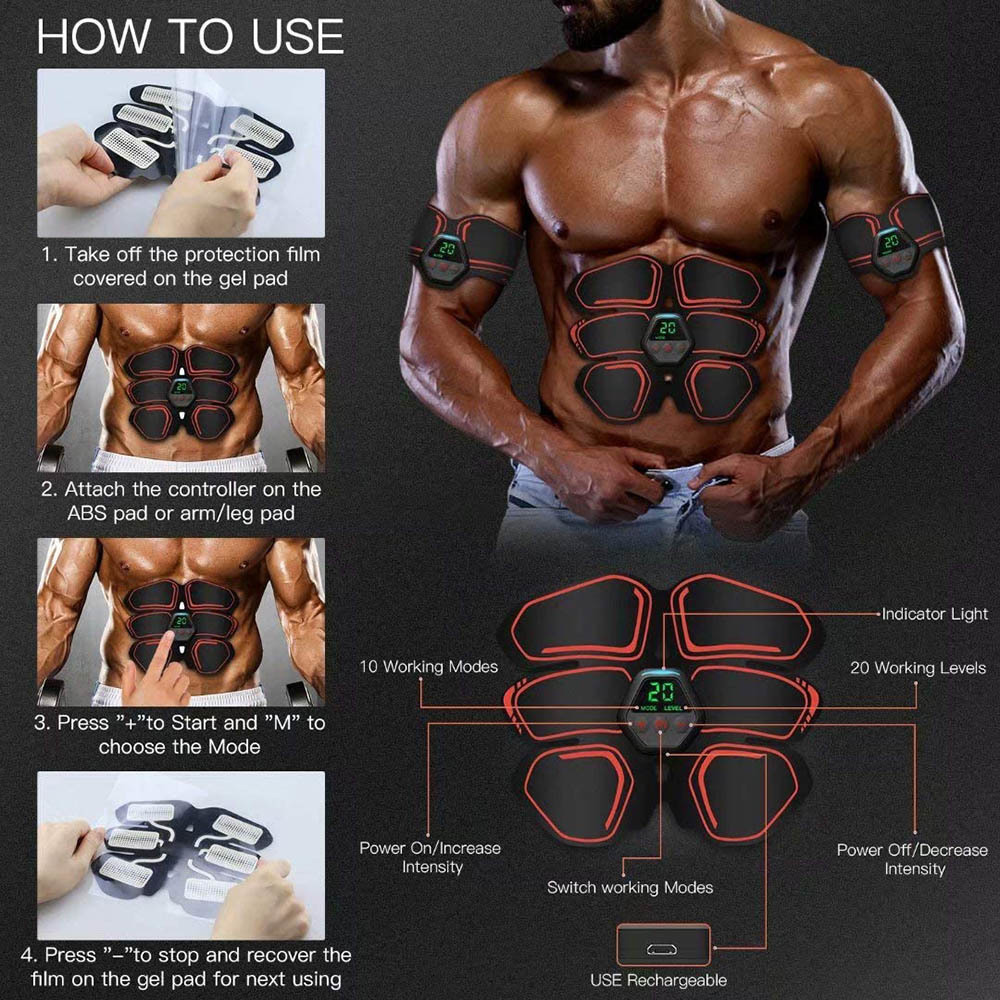 Core Abdominal Trainers Exercise Machine Slimming Belts Weight Loss Products EMS Electrostimulator ABS Trainer Muscle Stimulator for Men Women 230801