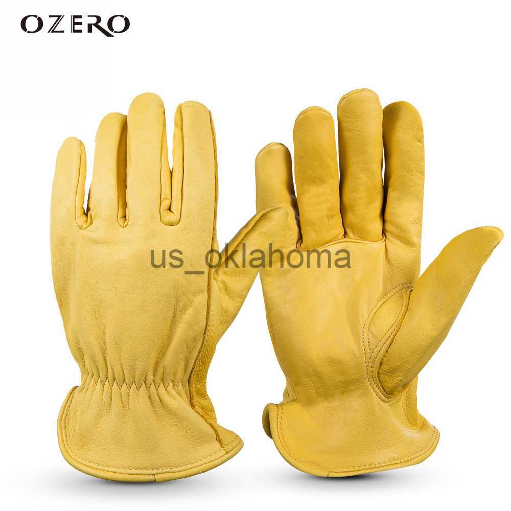 Ski Gloves OZERO Goat Leather Motorcycle Gloves Full Finger Racing Gloves Outdoor Sport Protection Riding Cross Bike Guantes Motor Gloves J230802