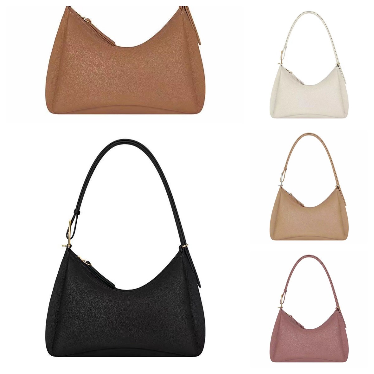 New Luxury bag Armpit Bag Crescent Lychee Grain Cowhide Portable One Shoulder Messenger Women's