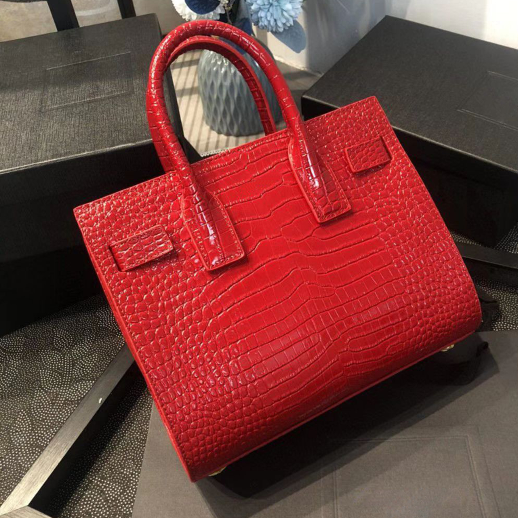 Tote Bag Fashion Women Handbag Shoulder Bags Wallets Crocodile Grain With Lock Dust Crossbody Bag For Female