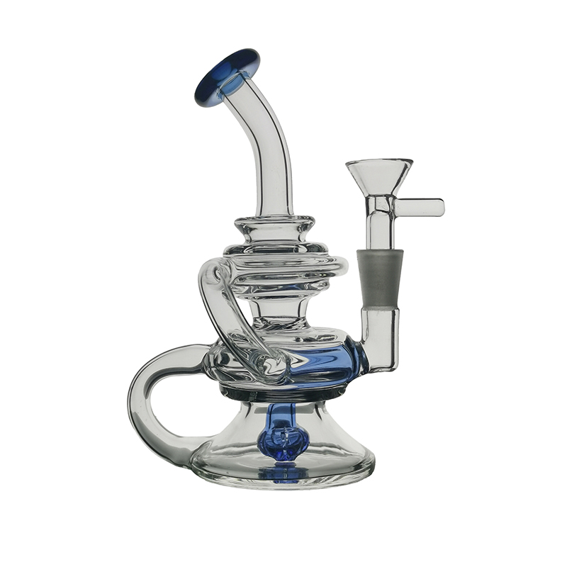 NMH-3 Mini Hookahs Glass Bong Recycler Smoking Water Pipe Dab Rig 13.5cm Height with 10mm Joint