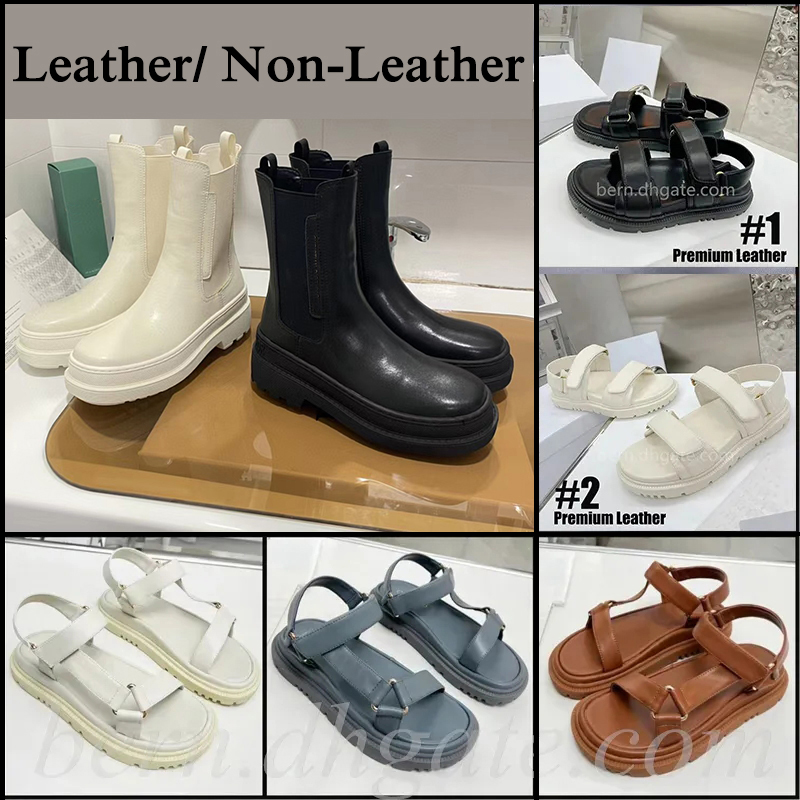 Leather and Non-Leather Fashion Women's Boots Sandals Slippers with Metal Buckle and Summer Cha-nel Slides for Women