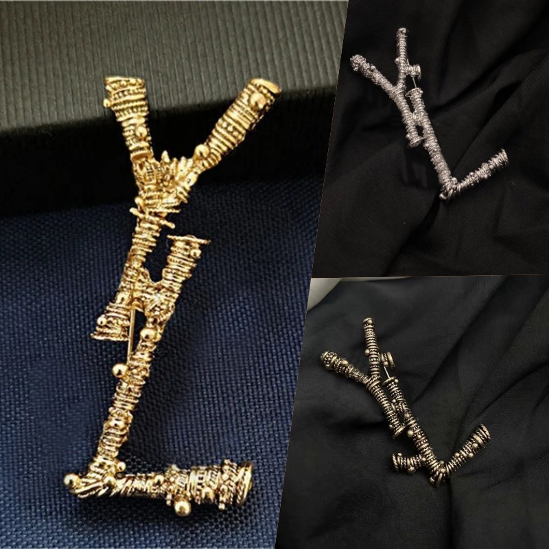 Luxury Fashion Designer Men Womens Brooch Pins Brand Gold Letter Brooches Suit Dress Pin Designers Jewelry Clothing accessories breastpin