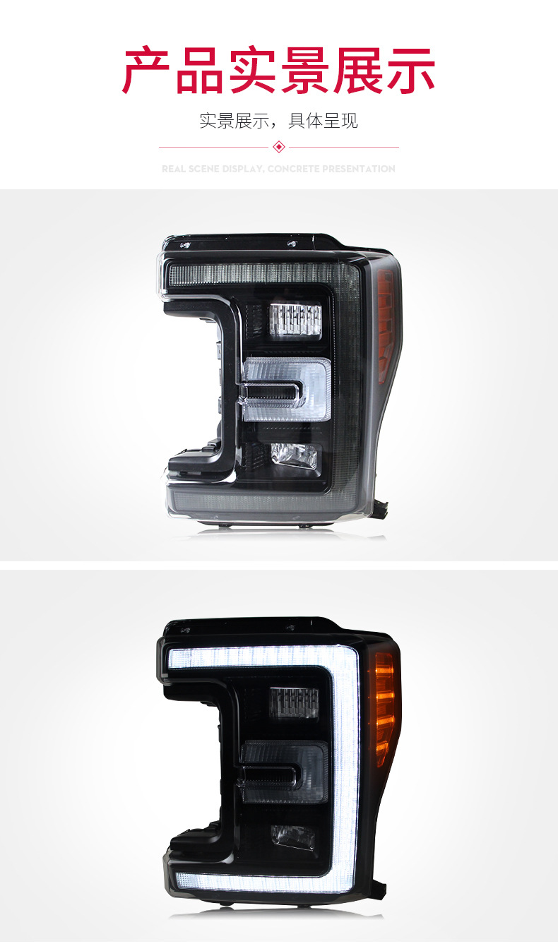 Car Headlights All LED For Ford F250 20 17-20 19 LED Light Guide Running Light Dynamic Turn Signal Headlight