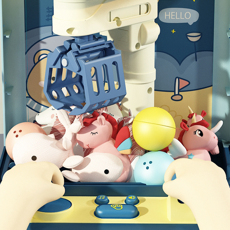 Novelty Games Children's mini claw machine small clip doll machine home version candy twisted egg ball for men and girls 230802