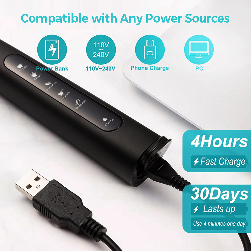 Toothbrush Seago Electric Sonic Toothbrush 507 USB Rechargeable Adults Waterproof Timer Electronic Tooth Brushes Replacement Heads For Gift 230802