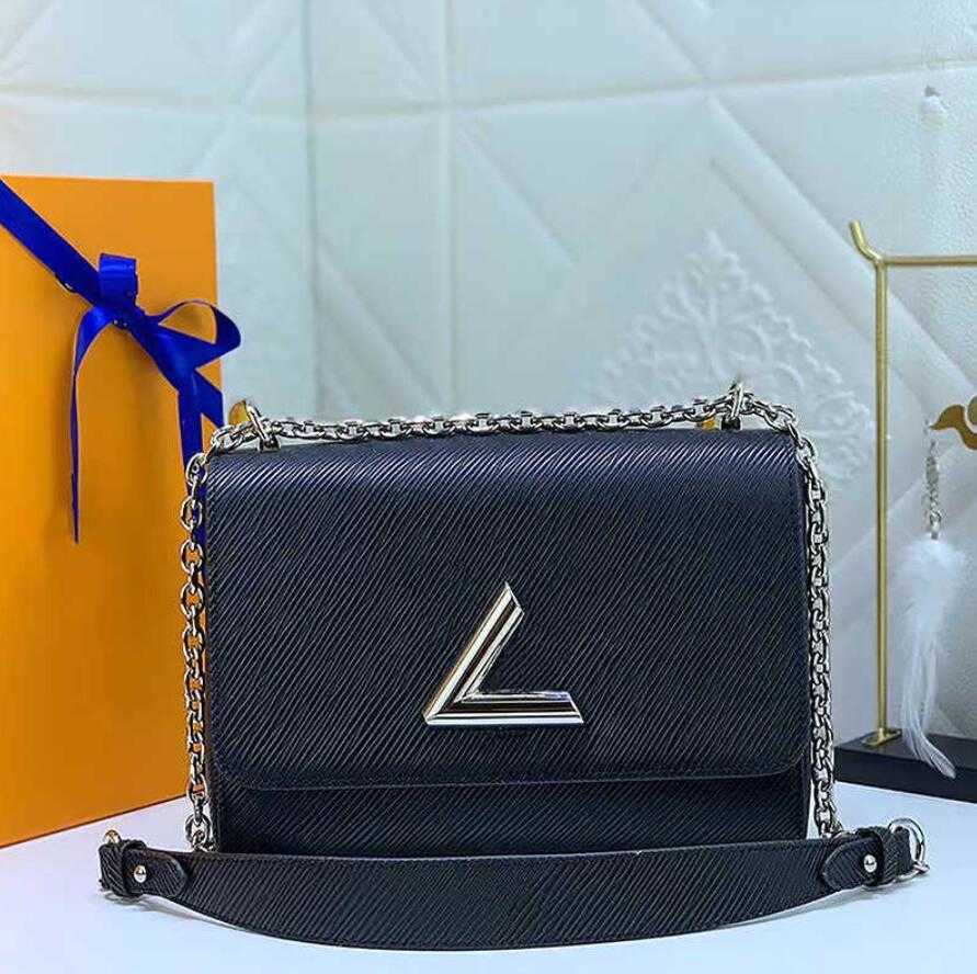 Designer Twist Denim Epi Leather Womens Shoulder Bags Lock Flap Chain Handbags Ladies Fashion Twists Woman Crossbody Bag Lady Pochette Tote Middle Size