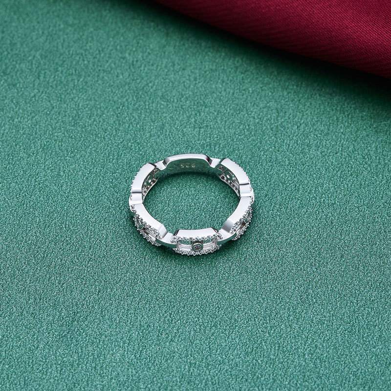 Wedding Rings Moonmory Real 100 925 Sterling Silver CZ Move Stone Ring For Women European Trendy Fine Textured Jewelry 230802