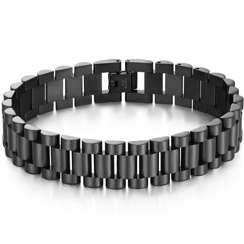 Charm Bracelets 316L Stainless Steel Bracelet For Men Women 15MM Wide Link Watch Chain Mens Necklaces Mannen Armband Hand Accessories 230801