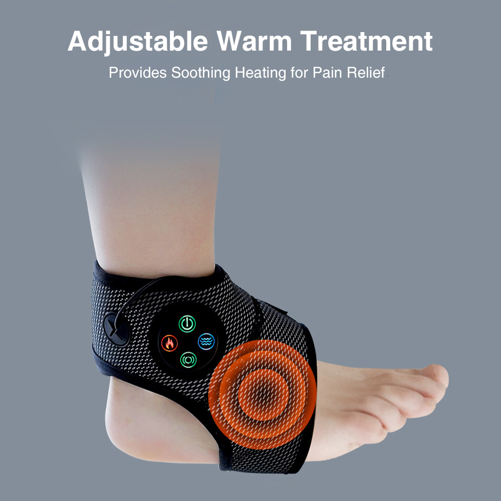 Leg Massagers Smart Ankle Massage Compression Air Brace Foot Electric Vibration Compress Heating 230802