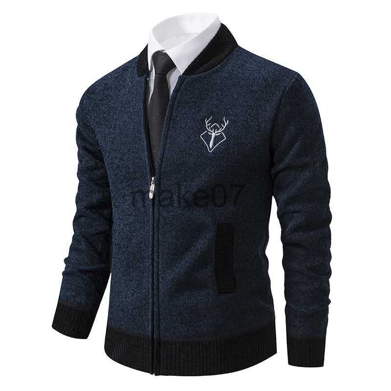 Men's Sweaters Autumn Youth Cardigan Knitwear Korean Edition Trend Outwear Autumn Jacket Personalized Zipper Baseball Neck Sweater Coat J230802